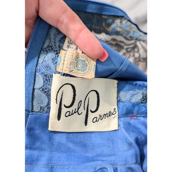 Paul Parnes Blue Lace 50s Dress - Picture 7 of 7